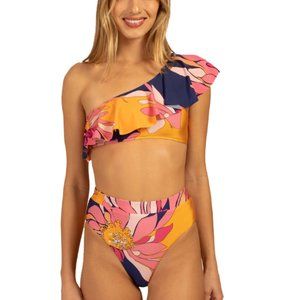 NWT Trina Turk Breeze One Shoulder Top & High Waist Bikini Bottom Set 14